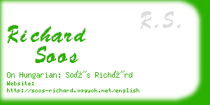 richard soos business card